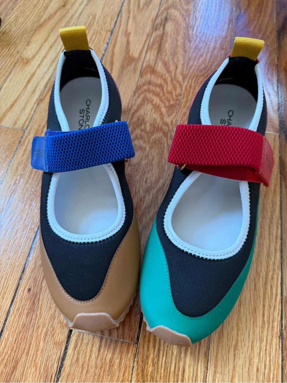 CHARLOTTE STONE Mable Colorblock Mary Jane Flats - Multicolor - size 7 - new